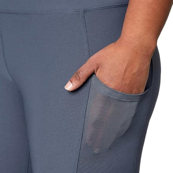 NEW Mondetta High Waist Active Capri Crop Length Mesh Calf Trim Pocket Leggings - Picture 4 of 4